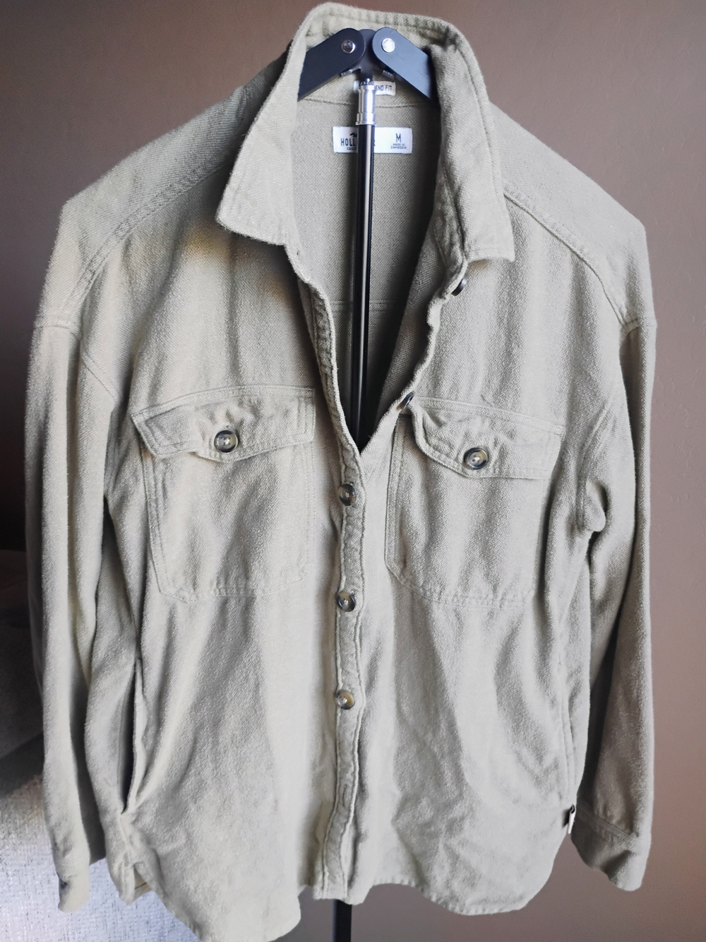 Hollister Women's Size M Olive Button-Down Women's Shirt